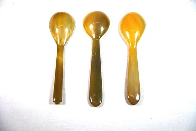 Buffalo Horn Caviar Spoon Authentic and Genuine Hand Made Cutlery Set Of 3 Spoon