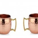 100% Authentic HAMMERED COPPER MOSCOW MULE SHOTS MUG  2-Ounce Set Of 2