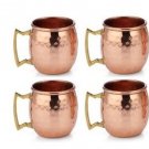 100% Authentic HAMMERED COPPER MOSCOW MULE SHOTS MUG  2-Ounce Set Of 4