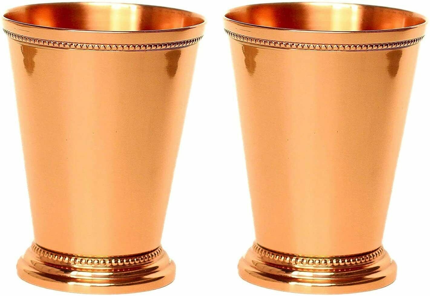 Buddha4all Mint Julep Cup Pure Copper Moscow Mule Mug Handcrafted 12 OZ Set of 2
