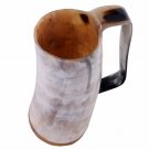 Buddha4all Horn Mug Beer Stein Tumbler Viking Drinking Cup with Handle 12-16 Oz