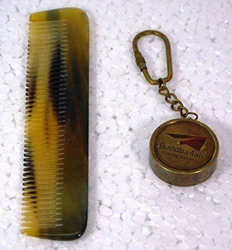 100% Handmade Natural Horn Comb without Handle 6" Pocket Comb, Narrow Tooth, Hea