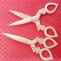 Bone Scissor White Ornate Motif Scissor for Paper Cutting Art & Craft Home Decor