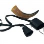 Viking Drinking Horn With Shoulder Trap Leather Holder Tankard for Beer Mead