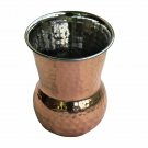 Hammered Outside Copper Inside Stainless Steel Tumbler Muglai Matka Glass SetOf1