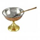 Buddha4all Smooth Finished Steel Copper Ice Cream & Desert Bowl with spoon