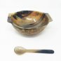Buddha4all Natural Horn Bowl with Horn Spoon Perfect for Using Serving & Cooking