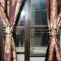 Decorative Handmade Round Golden Wooden Curtain Tieback Set of 2