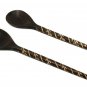 Set of 2 Wood Fork and Spoon Set Japanese Style Long Handle Wooden Salad Fork-I