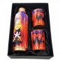 Buddha Printed Copper Water Bottle With Copper Glass Set Outer Decorated