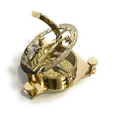 Buddha4all Nautical Sundial Compass Sundial Compass Solid Brass Sun Dial 4 Inch