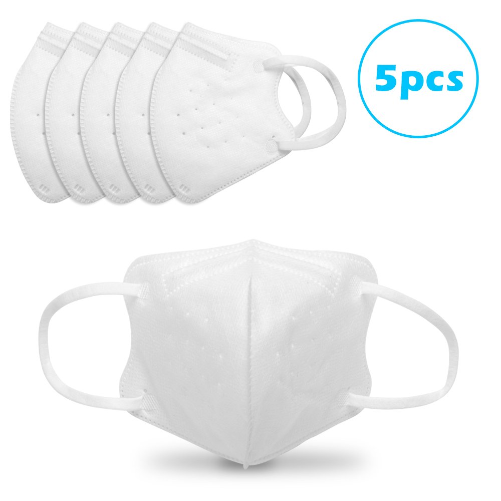 5 PCS KN95 Masks Air Purifying Dust Pollution Vented Respirator Face Mouth Masks For Children