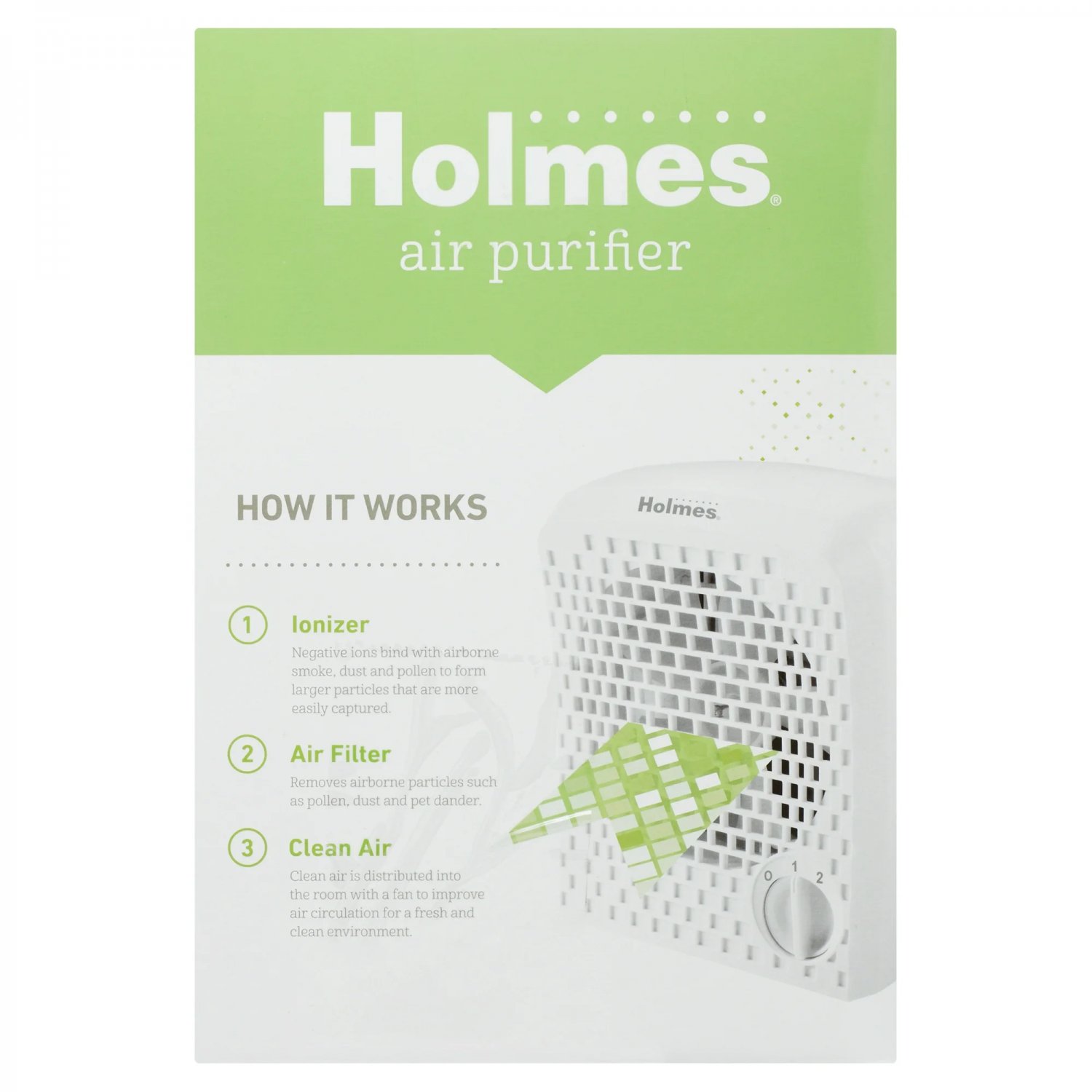 Holmes Personal Space 2-Speed Air Purifier with Air Ionizer