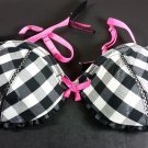 Victoria's Secret sexy little things plaid black white push up bra 36B used