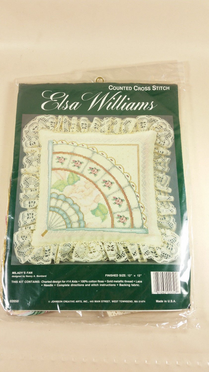 Elsa Williams cross stitch kit Milady's Fan