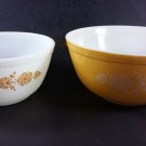 Pyrex Butterfly Gold pattern pair stacking bowls 402 403