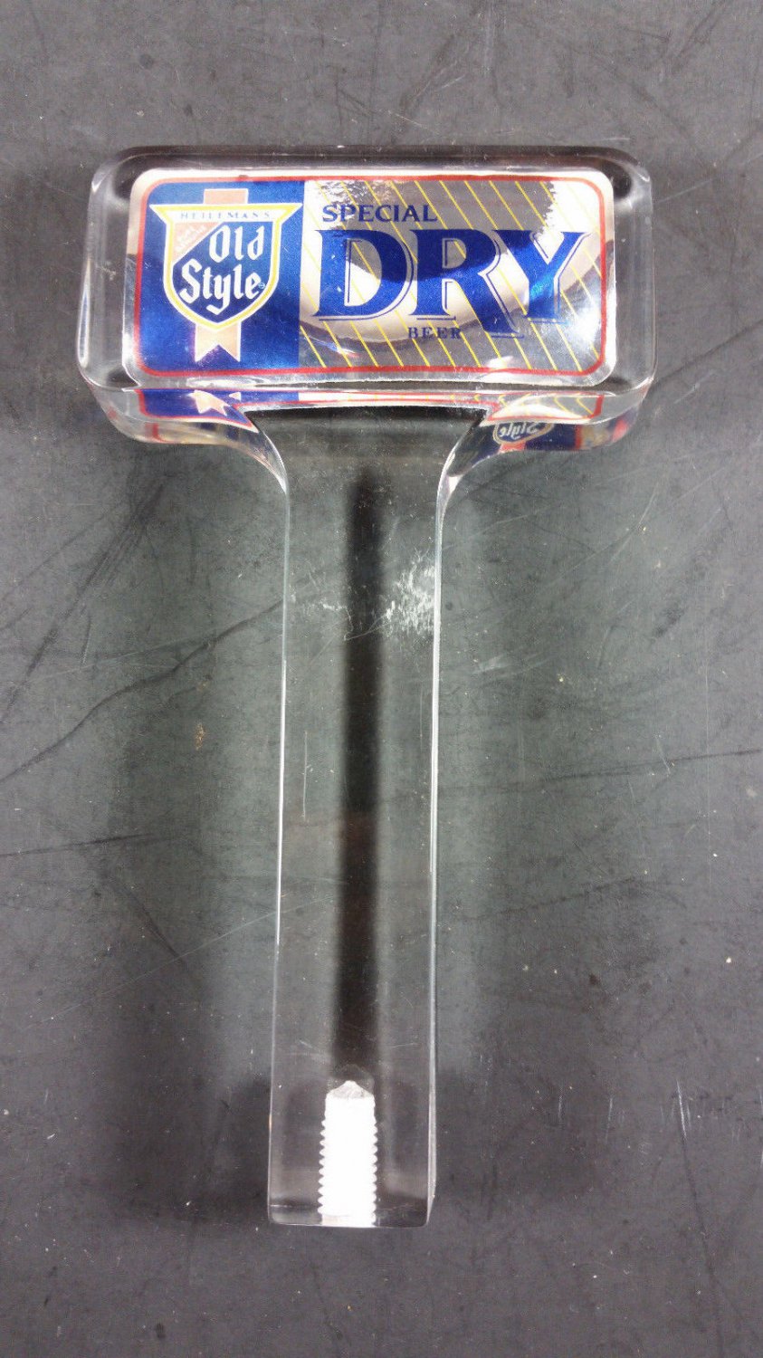 Old Style clear acrylic beer tap handle Rat Rod shift mod man cave