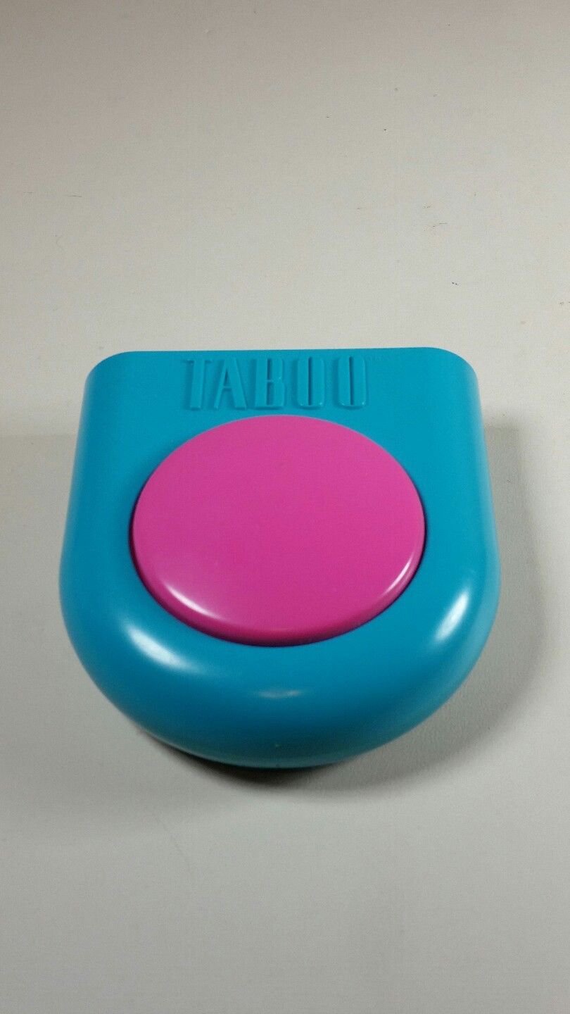 Taboo 1989 Game Buzzer Replacement Piece Tested Working Teal/Pink