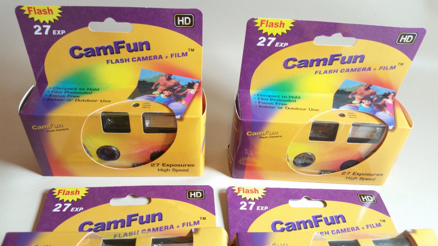 Disposable camera lot CamFun 5 pieces 27 exposures expired Dec 2014