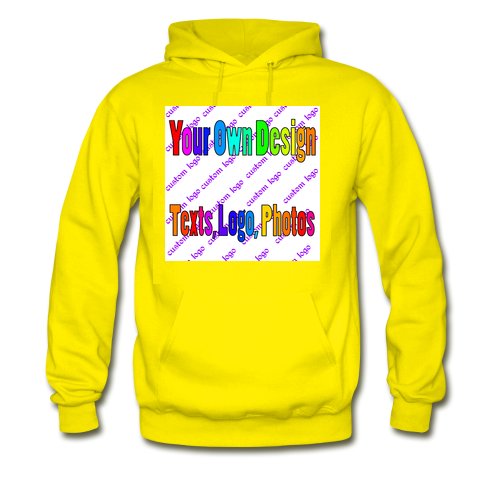 Customize your own design/text/logo Yellow Hoodie Sweatshirt S M L XL 2XL
