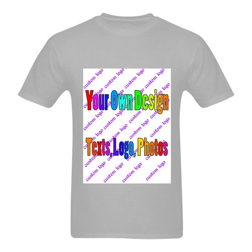 Customize Your Own Design/Text/Logo Custom Grey Gildan T-Shirt S-XXL