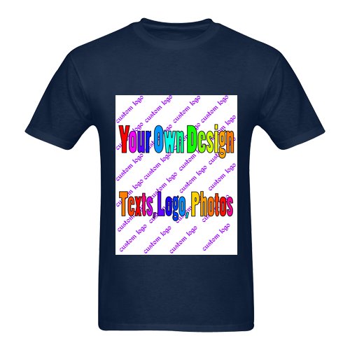 Customize Your Own Design/Text/Logo Custom Blue Dark Gildan T-Shirt S-XXL