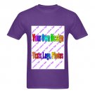Customize Your Own Design/Text/Logo Custom Blue Violet Gildan T-Shirt S-XXL