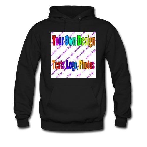 Customize your own design/text/logo Black Hoodie Sweatshirt S M L XL 2XL