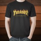 Top Thrasher shirts Skateboard Tide Trasher Magazine Flame Causal Tee