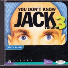 You Don't Know Jack Volume 3 (Users Manuel) Computer Game (Win & Mac)