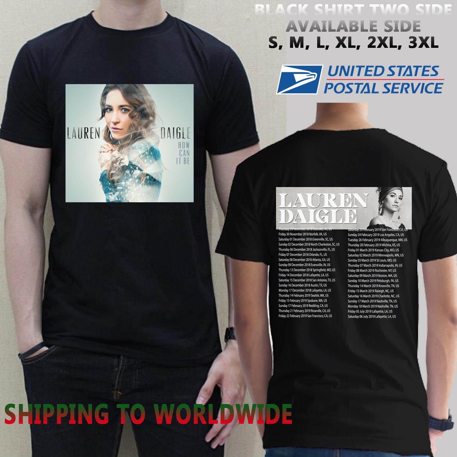 lauren daigle world tour shirts