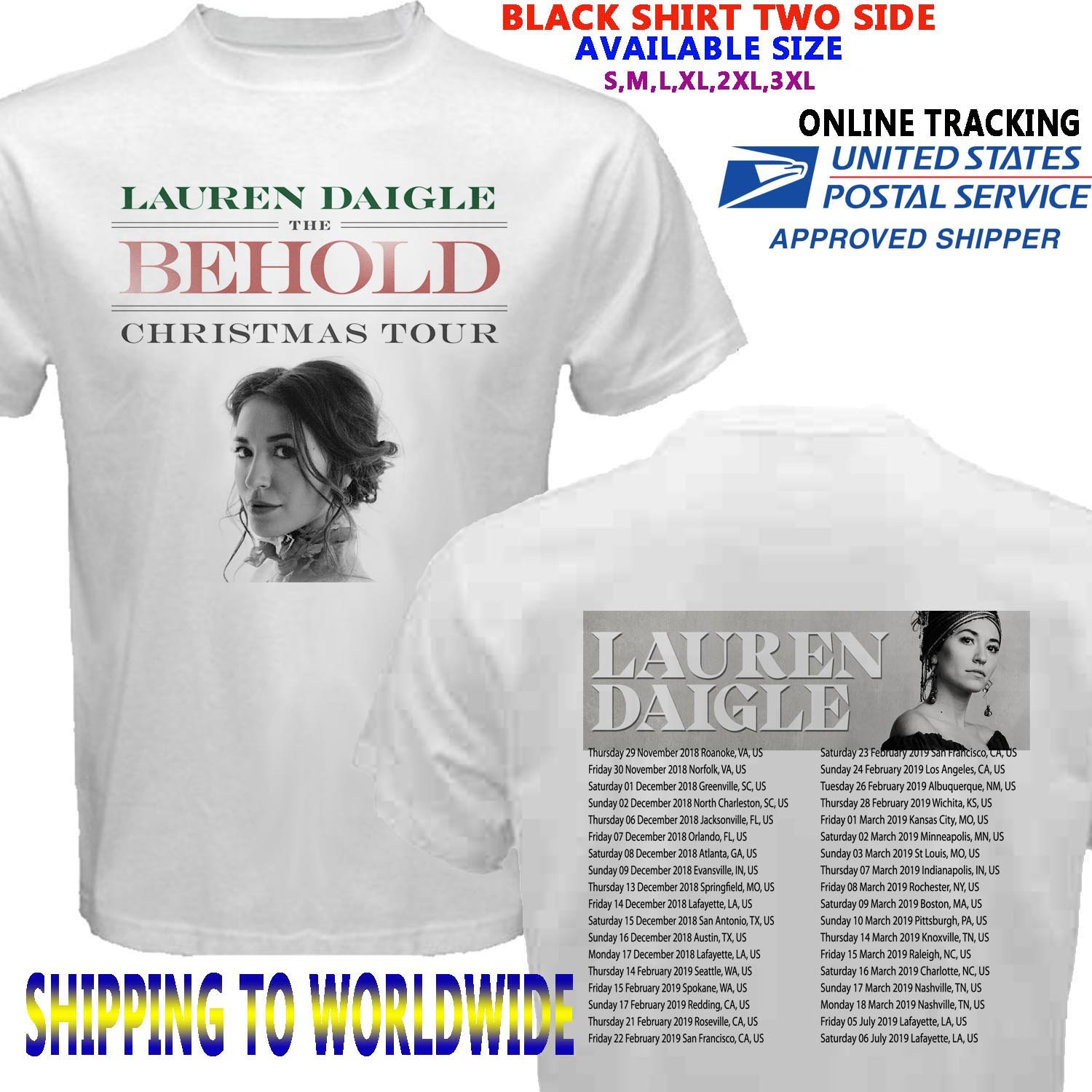 lauren daigle world tour shirts