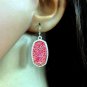 Beautiful red trendy druzy dangle earrings boho earrings