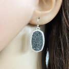 Beautiful grey trendy druzy earrings