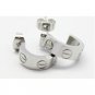 Trendy love stud earrings unisex huggies silver