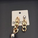 NEW H&M DIVIDED GOLD CHAIN LINK POST EARRINGS !SOLD OUT STYLE!
