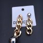 NEW H&M DIVIDED GOLD CHAIN LINK POST EARRINGS !SOLD OUT STYLE!