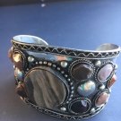 Multi Agate Stone Cuff Bracelet Unisex Cuff bracelet # 705