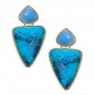 Gold Plated Western Party Wear & Daily wear Blue Stud Tops Earrings for Women