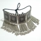 Afghani Bohemian Handmade Black Thread Chain Tassel & Beads Thread Necklace Girl