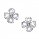 White Acrylic Stud Silver Plated Pearl Stud Back Casual Party Wear Earrings Girl