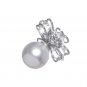 White Acrylic Stud Silver Plated Pearl Stud Back Casual Party Wear Earrings Girl