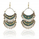 Ethnic Sea Blue Double layer Boho Light weight Handmade Long Earrings for Women