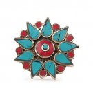 Boho Ring multicolor floral design wedding trendy party wear ring for women