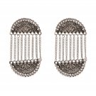 Urban Tribal Fusion Ethnic Designer Handmade Metal Chain Tassel Earrings Women