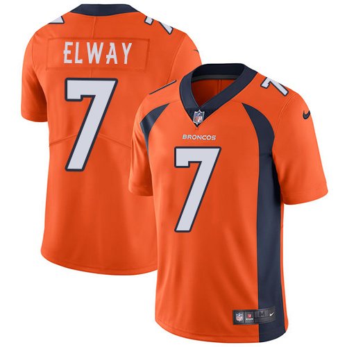 Broncos #7 John Elway Orange Men's Stitched Limited Jersey