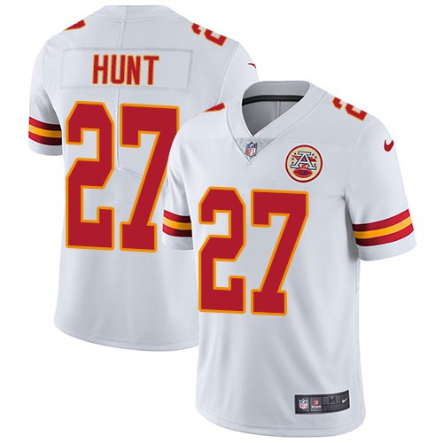 Chiefs #27 Kareem Hunt White Men's Stitched Limited Jersey