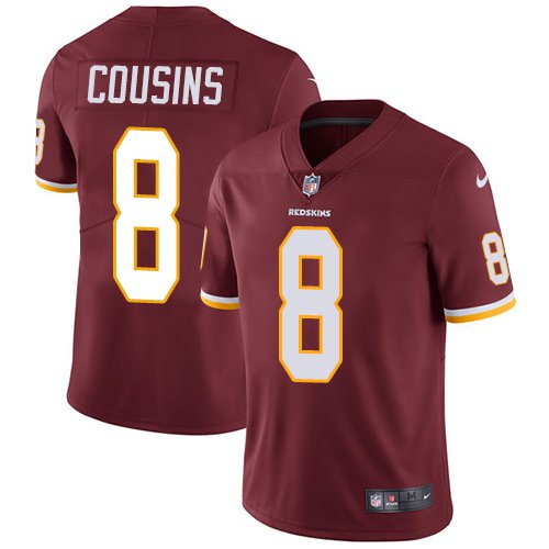 Redskins #8 Kirk Cousins Burgundy Red Men's Stitched Limited Jersey