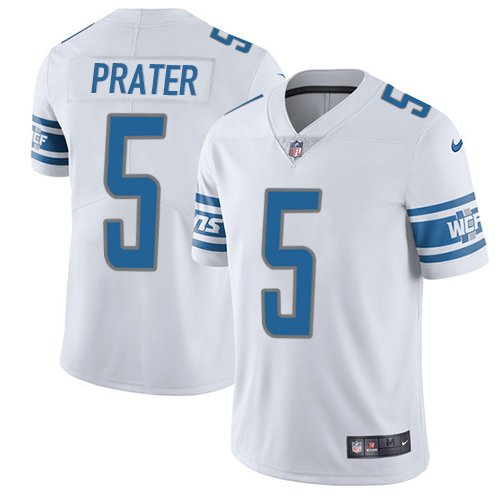 Lions #5 Matt Prater White Men's Stitched Limited Jersey