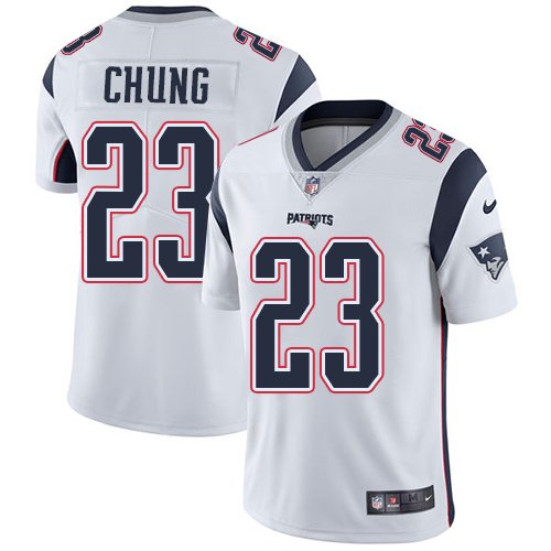 Patriots #23 Patrick Chung White Men's Stitched Limited Jersey
